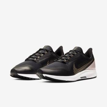 Nike Air Zoom Pegasus 36 Shield - Női Túracipő - Sötét Szürke/Fehér/Lila/Metal Arany